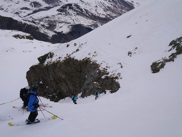 La Grave ski, entrée couloir Patou